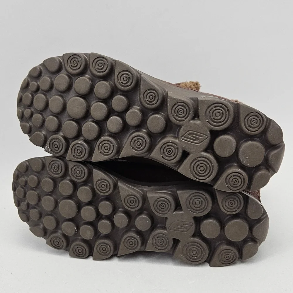 Skechers On-the-GO 13832 Womens 7 Chocolate Brown Suede Faux Fur Ankle Boots